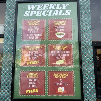 Taqui Taqui - Weekly Specials (Menu) - Mexican Near Me - Los Angeles, California