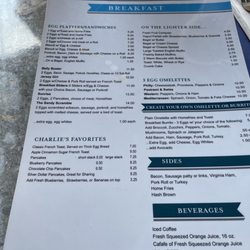 Charlie's Cafe - Menu