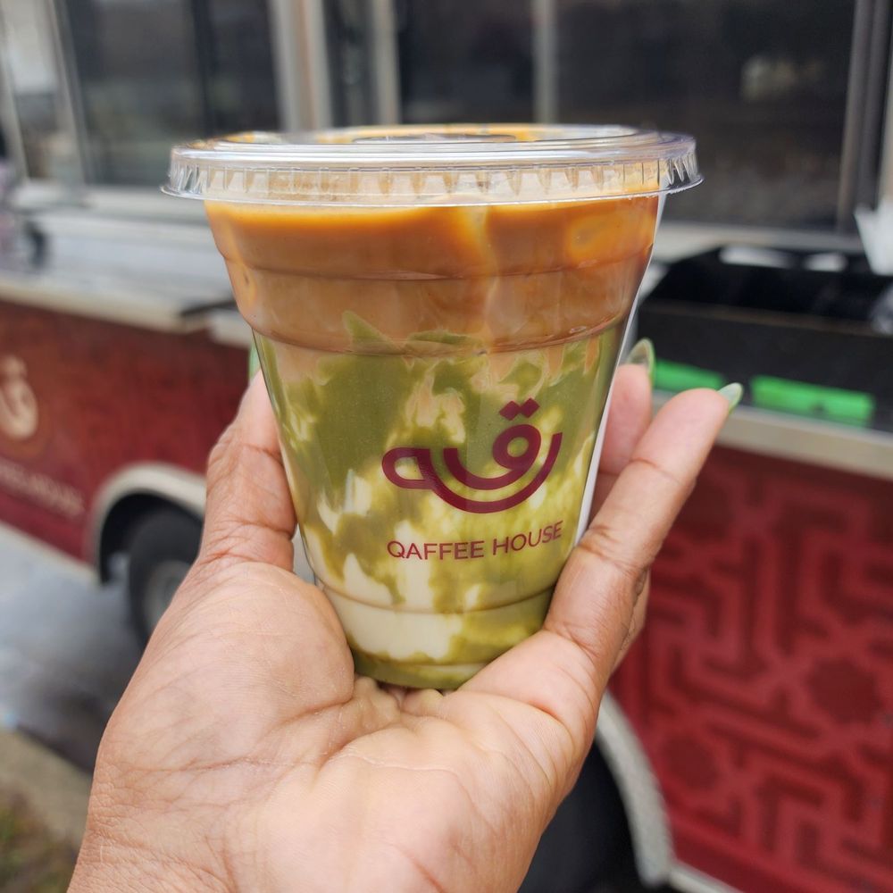 Qaffee House - This beautiful picture perpect latte. Its really in the art. Iced Pistachio Latte!!! - Coffee & Tea Near Me - Columbia, Maryland Qaffee House - This beautiful picture perpect latte. Its really in the art. Iced Pistachio Latte!!! - Coffee & Tea Near Me - Columbia, Maryland