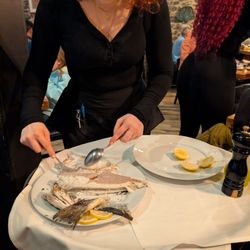 Antica Italian Restaurant - Fileting the fish...