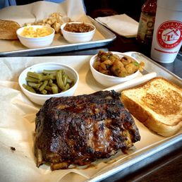 RIB PLATE, FRIED OKRA, CHOPPED BBQ CHICKEN PLATE RIB PLATE, FRIED OKRA, CHOPPED BBQ CHICKEN PLATE