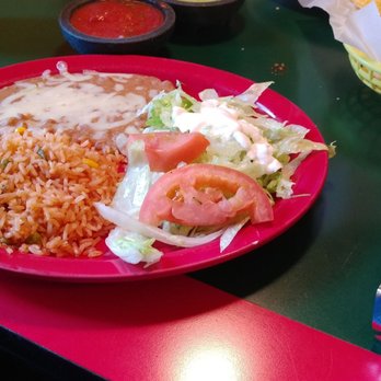 Taqueria El Manhattan - The beans, rice and the salad that comes with the fajitas. - Mexican Near Me - Rock Hill, South Carolina Taqueria El Manhattan - The beans, rice and the salad that comes with the fajitas. - Mexican Near Me - Rock Hill, South Carolina