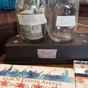Cafe Urbano - Tip Cups!  LoL!  Go Jordan. - Cafes Near Me - Chicago, Illinois