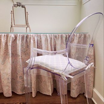 Danali Home Custom Studio - Vanity skirt & tie-on chair pad. - Interior Design Near Me Danali Home Custom Studio - Vanity skirt & tie-on chair pad. - Interior Design Near Me