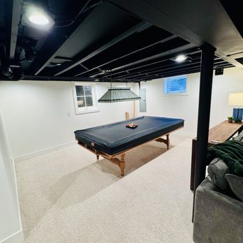 Lubinski Remodeling - (After) basement recreation area - General Contractors Near Me - Deerfield, Illinois Lubinski Remodeling - (After) basement recreation area - General Contractors Near Me - Deerfield, Illinois