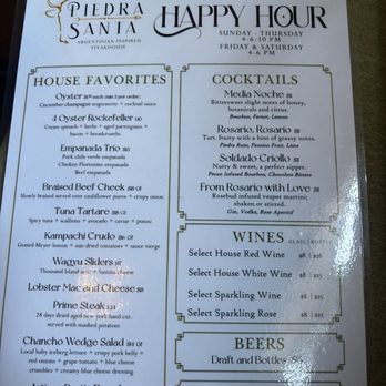 Piedra Santa - Cocktail HH menu. Ig @mel_foodie_ventures. - Steakhouses Near Me - San Diego, California Piedra Santa - Cocktail HH menu. Ig @mel_foodie_ventures. - Steakhouses Near Me - San Diego, California