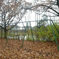 Furber Park - Sad swings in front of Sucker Pond