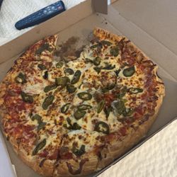 Santino's Pizza & Grinders - Meathead pizza with jalapeños