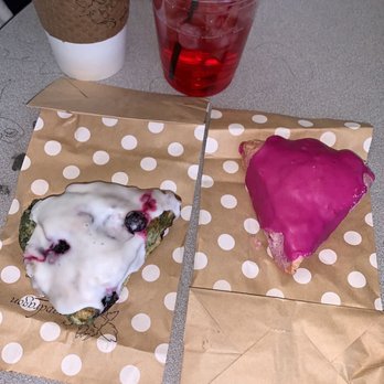 Snapdragon Tea - Bizcochito Tea Latte, Ruby Red Iced, Prickly Pear Scone, and Blueberry Scone. - Coffee & Tea Near Me - Albuquerque, New Mexico