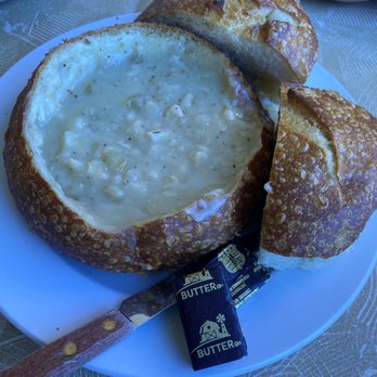Barbara's Fishtrap - Clam chowder bread bowl - Seafood Near Me - Half Moon Bay, California