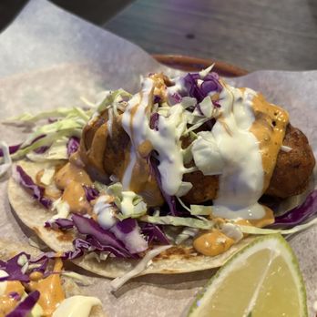 Baja Racing - Fish baja taco ($9.00) - Mexican Near Me - Vancouver, British Columbia