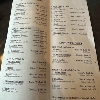Vegas Valley Winery - Menu - Wineries Near Me - Henderson, Nevada Vegas Valley Winery - Menu - Wineries Near Me - Henderson, Nevada