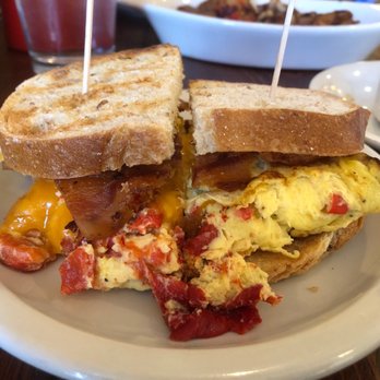 Renata's Kitchen - Breakfast sandwich with roasted peppers, cheddar and bacon. Yum! - Middle Eastern Near Me - Philadelphia, Pennsylvania Renata's Kitchen - Breakfast sandwich with roasted peppers, cheddar and bacon. Yum! - Middle Eastern Near Me - Philadelphia, Pennsylvania