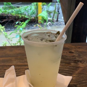 La Cambija - Ginger mint iced tea, delishhhh (non-alcoholic, but the waitress said they use this for mojitos!!) - Seafood Near Me - Rincon, Puerto Rico