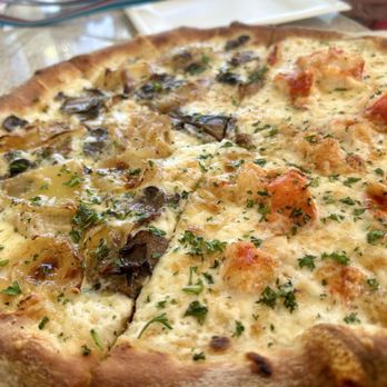 Seaside Cafe - Half lobster, half truffle mushroom pizza - Pizza Near Me - Key West, Florida
