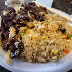 Emperor's Japanese Grill West - Mongolian beef and fried rice