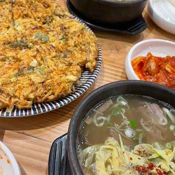 Naju Gomtang - Seafood pancake & broth with rice and noodle - Korean Near Me - Flushing, New York