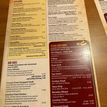 Texas Corral - the menu for the restaurant - Barbeque Near Me - Michigan City, Indiana Texas Corral - the menu for the restaurant - Barbeque Near Me - Michigan City, Indiana