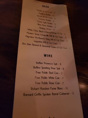 Menu photo 7 Two Wrongs Portland, OR