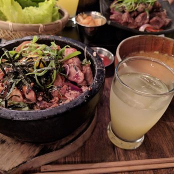 Barn Joo 35 - Stone bowel with chicken and rice. Miso soup and free soju shot! - Korean Near Me - New York, New York