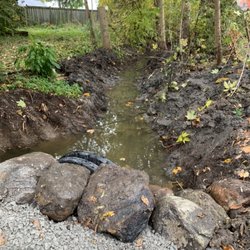 Full Bloom Property Maintenance - Ditch digging to allow for proper flow of water through this property.