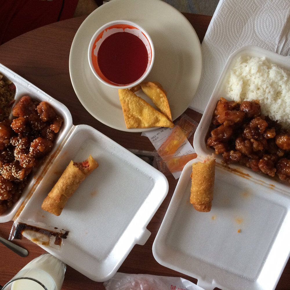 General tso chicken, sesame chicken, crab rangoons. General tso chicken, sesame chicken, crab rangoons.