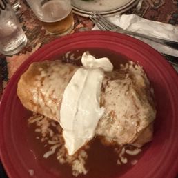 Burro Bronco Burrito with sour cream