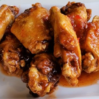 Pinto Thai Kitchen - Spicy Chicken Wings - you could hear the crispy crunch with each bite.  Juicy & spicy! - Thai Near Me - Colonie, New York