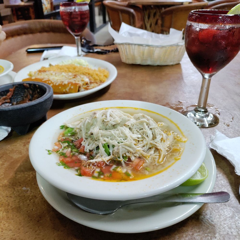 Chicken soup, Sangria and beef enchiladas w rice Chicken soup, Sangria and beef enchiladas w rice
