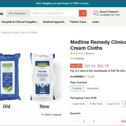 Healthcare Supply Pros - Pictured on website; Medline Remedy Clinical Barrier Cream Cloths MSC092548 which were ordered, yet MSC092503 were delivered.