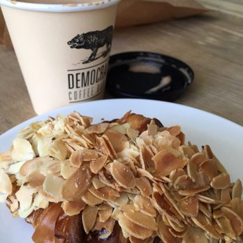 Democratic Coffee Bar - Almond croissant with a double mocha - Cafes Near Me - København K, 84 Democratic Coffee Bar - Almond croissant with a double mocha - Cafes Near Me - København K, 84
