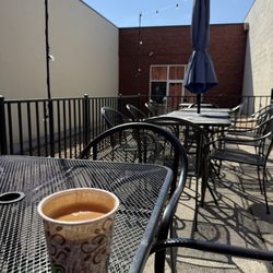 A Taste of Cuba - Cafe con leche and the outdoor seating.