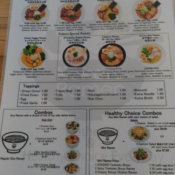 Kokoro Ramen - menu - Ramen Near Me - Vancouver, British Columbia Kokoro Ramen - menu - Ramen Near Me - Vancouver, British Columbia