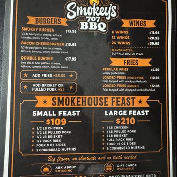 Smokey's BBQ - Burger Menu - Barbeque Near Me - Willits, California Smokey's BBQ - Burger Menu - Barbeque Near Me - Willits, California