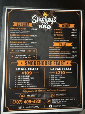 Menu photo 1 Smokey's BBQ Willits, CA Menu photo 1 Smokey's BBQ Willits, CA