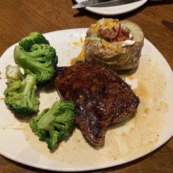 Outback Steakhouse - Outback Center-Cut Sirloin with broccoli and a loaded baked potato. - Steakhouses Near Me - Monroe, New York