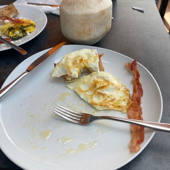 Kafe K - Holly egg. Literally 3 over easy eggs, bacon and basic toast - Breakfast & Brunch Near Me - Santa Monica, California Kafe K - Holly egg. Literally 3 over easy eggs, bacon and basic toast - Breakfast & Brunch Near Me - Santa Monica, California