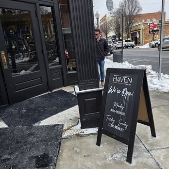 The Haven - The sidewalk sign informing the public that they are finally open. - Comfort Food Near Me - Roanoke, Virginia