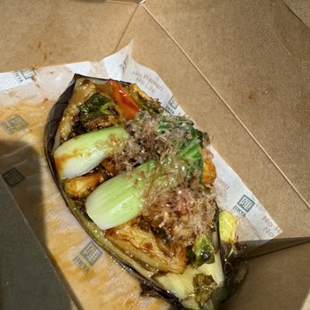 JINYA Ramen Bar - Union Market - Miso glazed Eggplant (I was greedy eating everything else... So I had to take it to go and picture at home) - Ramen Near Me - Washington, DC, District of Columbia JINYA Ramen Bar - Union Market - Miso glazed Eggplant (I was greedy eating everything else... So I had to take it to go and picture at home) - Ramen Near Me - Washington, DC, District of Columbia