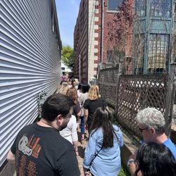 RJ Julia Booksellers - The line while waiting to see Christy Brinkley. A gorgeous day!