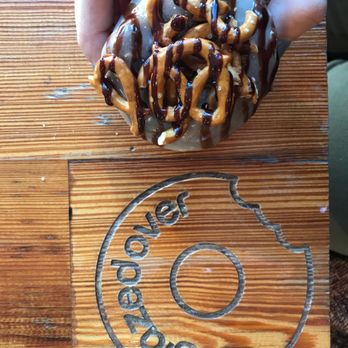 Glazed Over Donuts - Maple glaze, pretzels and salted chocolate caramel drizzle - Donuts Near Me - Beacon, New York Glazed Over Donuts - Maple glaze, pretzels and salted chocolate caramel drizzle - Donuts Near Me - Beacon, New York