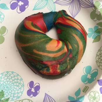 Bagel Talk - Rainbow bagels go best with funfeti cream cheese :) - Bagels Near Me - Marlboro, New Jersey