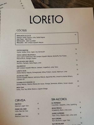 Menu photo 1 Loreto Los Angeles, CA
