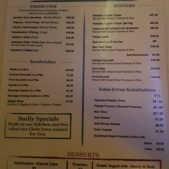 Athens Restaurant - Menu February 2018 - Greek Near Me - Toronto, Ontario