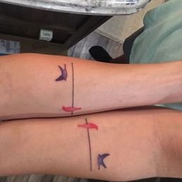 Mother's Day Tattoos | little 'watercolor' birdies | thank you Lonny!