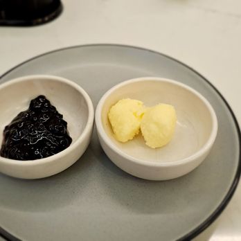 Crawford's Genuine - Jam and butter that accompanied the Market Bowl. - Salad Near Me - Morrisville, North Carolina Crawford's Genuine - Jam and butter that accompanied the Market Bowl. - Salad Near Me - Morrisville, North Carolina