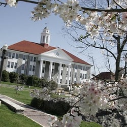 James Madison University - Ilson Hall in the spring taken by Angel Elza.