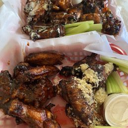 Smoked and friend wings