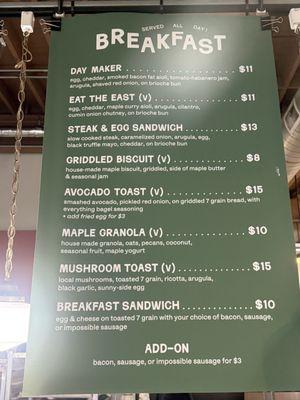 Menu photo 1 August First Burlington, VT