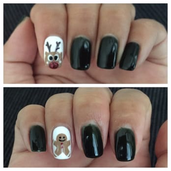 Nail Atelier - Christmas nail art... Rudolph and Gingerbread man - Nail Salons Near Me - Los Angeles, California Nail Atelier - Christmas nail art... Rudolph and Gingerbread man - Nail Salons Near Me - Los Angeles, California